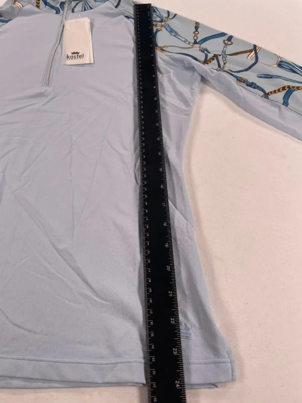 Kastel Denmark Robin's Egg Belt Print Raglan 1/4 Zip Sun Shirt UPF 30+ Wmn's M - Picture 11 of 11
